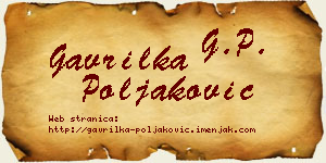 Gavrilka Poljaković vizit kartica